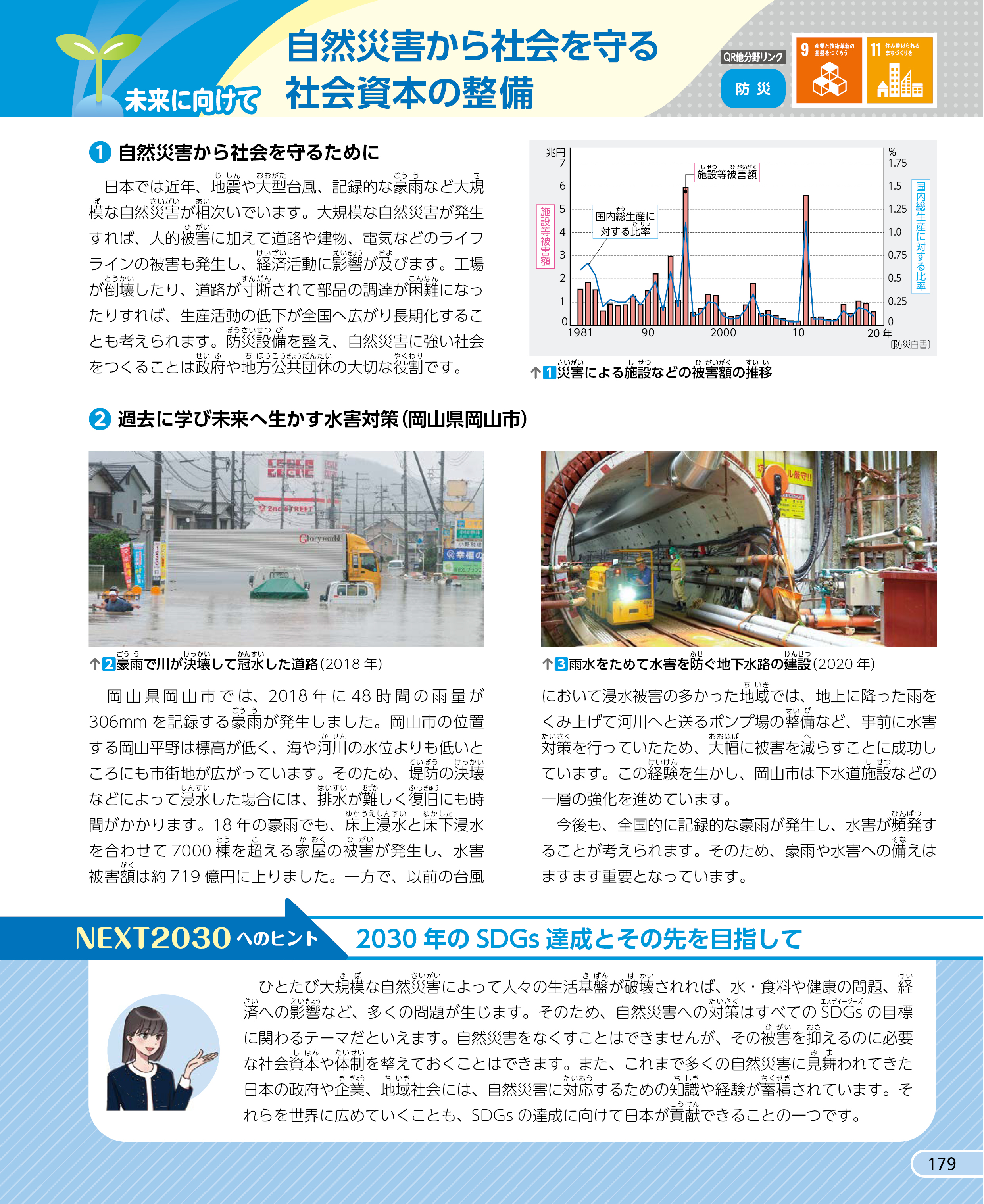 「未来に向けて 自然災害から社会を守る社会資本の整備」p.179など