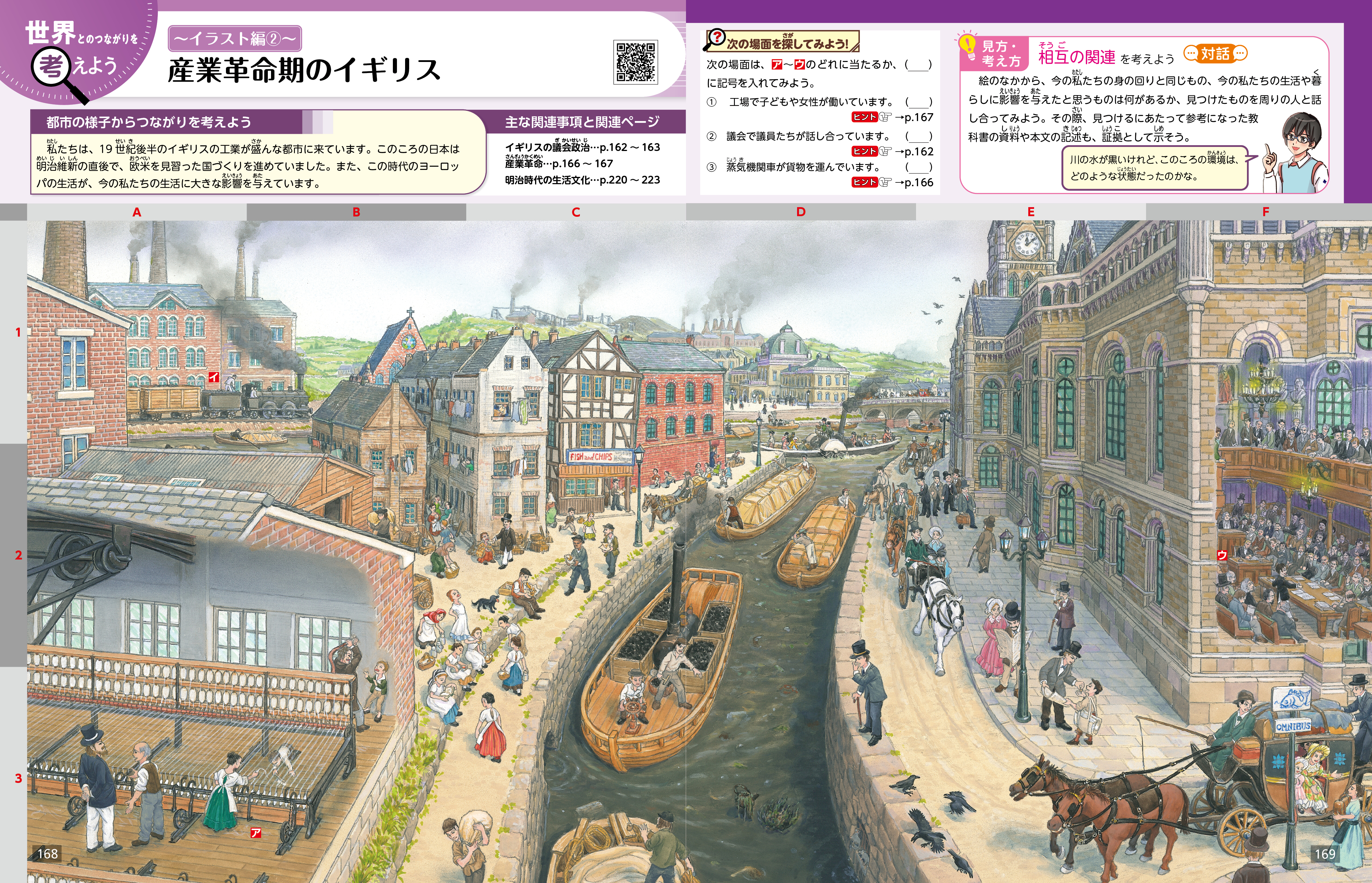 世界とのつながりを考えよう イラスト編② 産業革命期のイギリス p.168-169