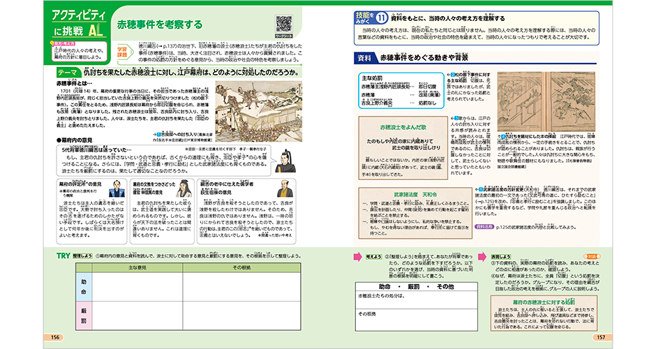 アクティビティに挑戦 赤穂事件を考察する p.156-157